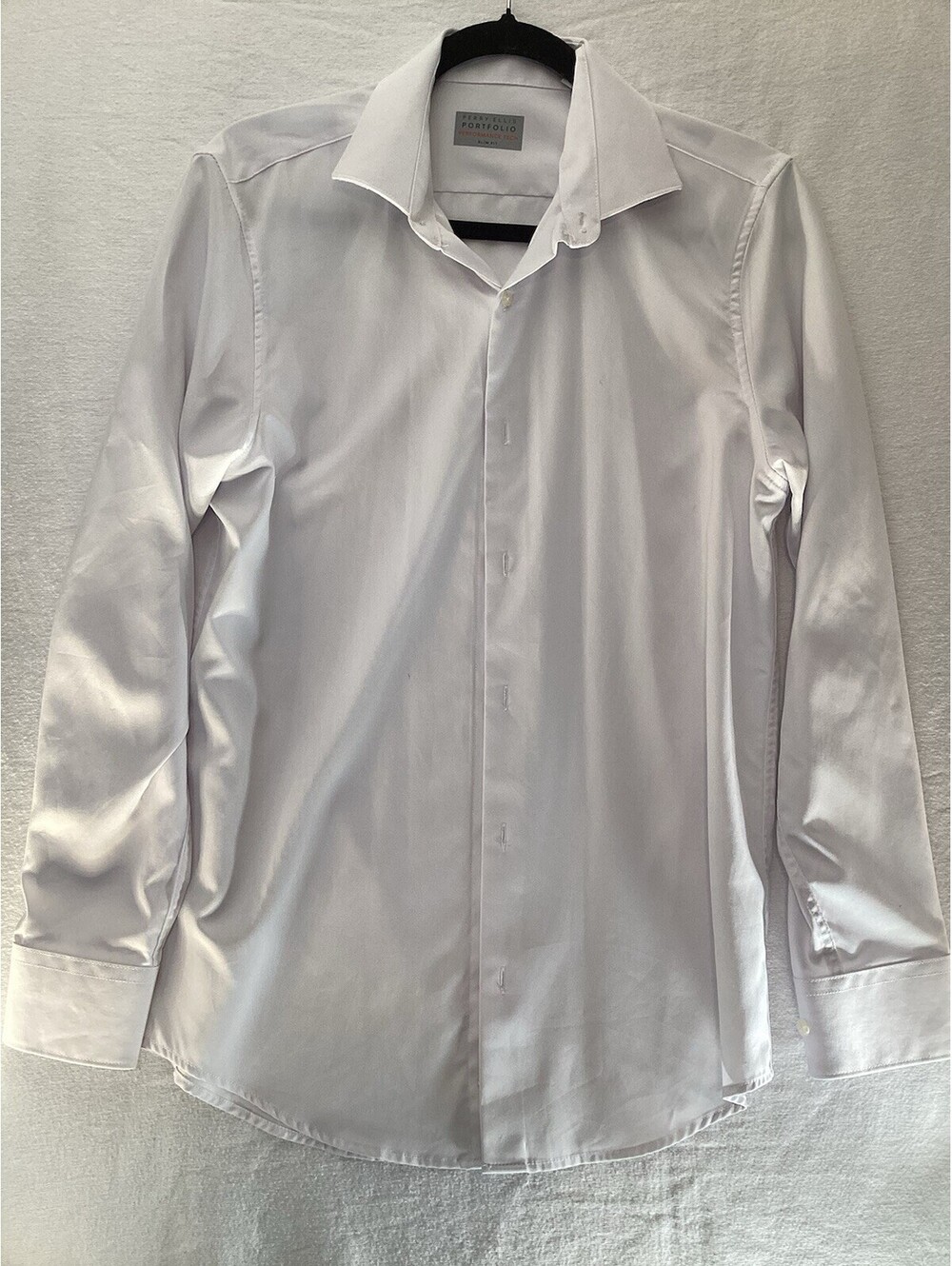 Perry Ellis Portfolio Performance Tech Slim Fit Dress Shirt White Small